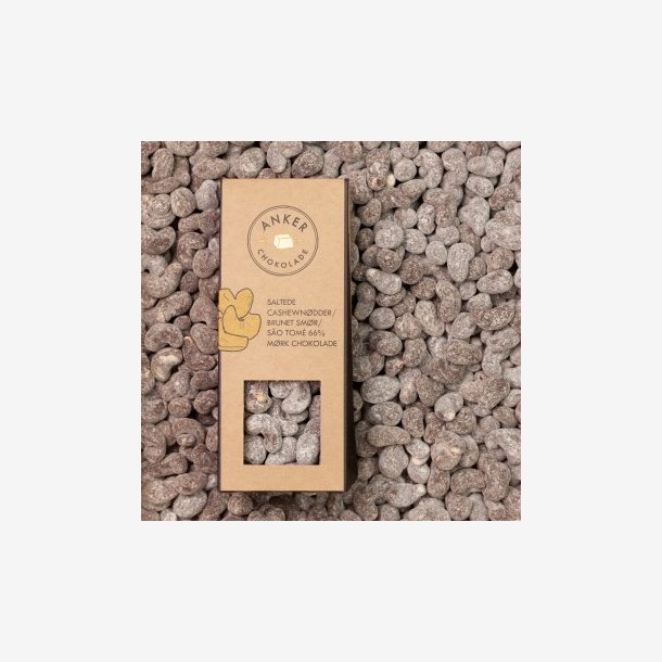 Anker Chokolade Cashewnødder / brunet smør / flormelis / São Tomé 66% mørk chokolade